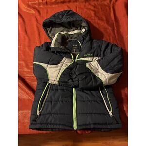 F.O.G. by London Fog Jacket Boys M 10-12 Navy Hooded Puffer Winter Coat